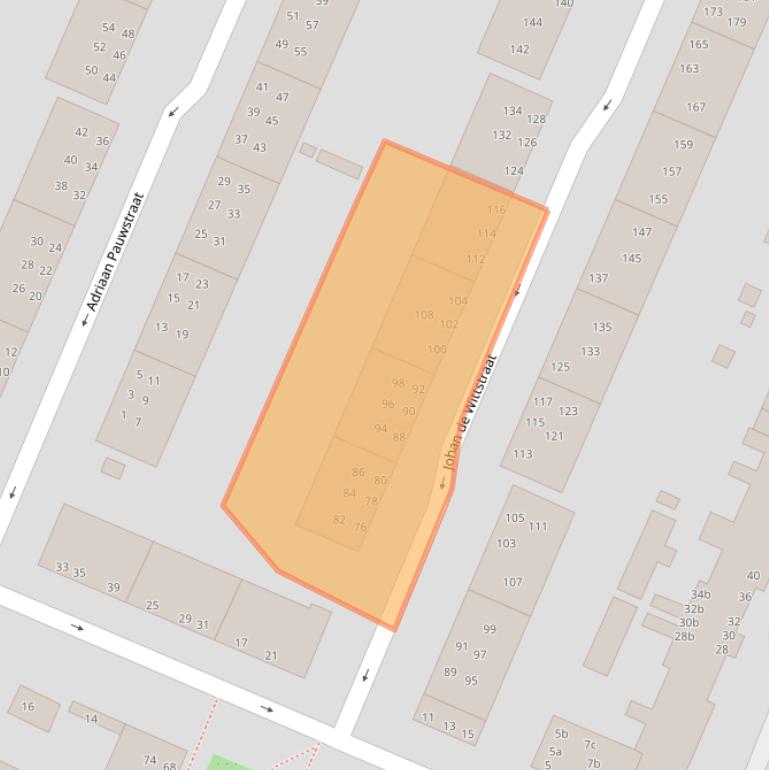 Kaart van postcodegebied 9716CJ.