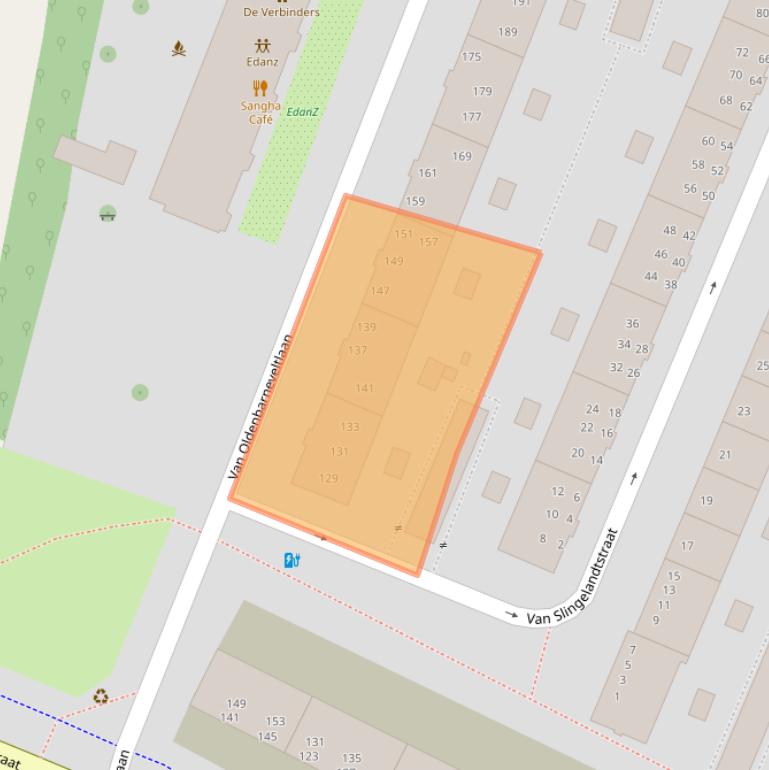 Kaart van postcodegebied 9716ED.