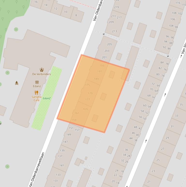 Kaart van postcodegebied 9716EE.