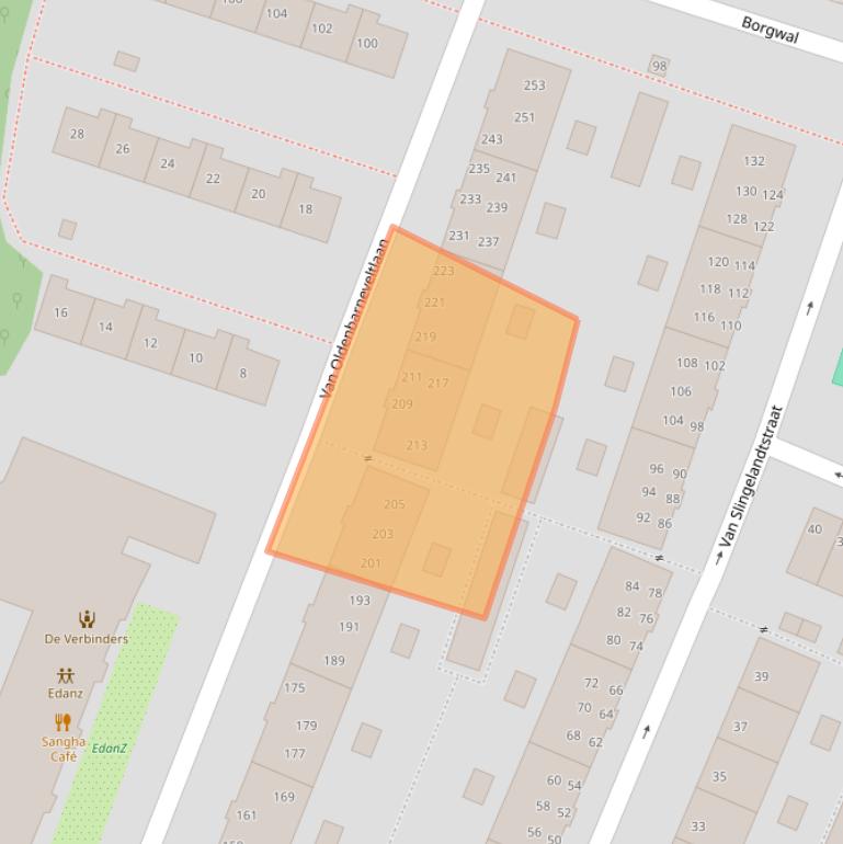 Kaart van postcodegebied 9716EG.