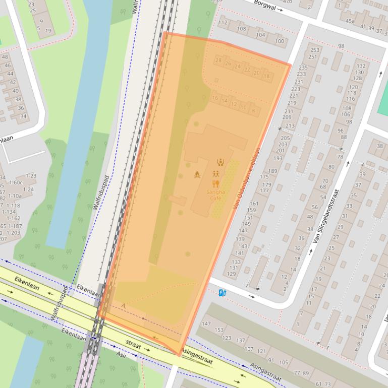 Kaart van postcodegebied 9716EJ.