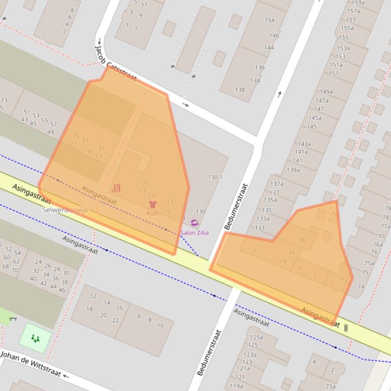 Kaart van postcodegebied 9716EK.