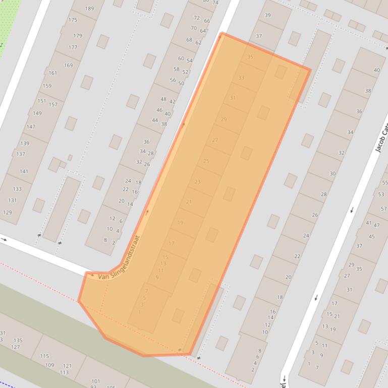 Kaart van postcodegebied 9716GJ.