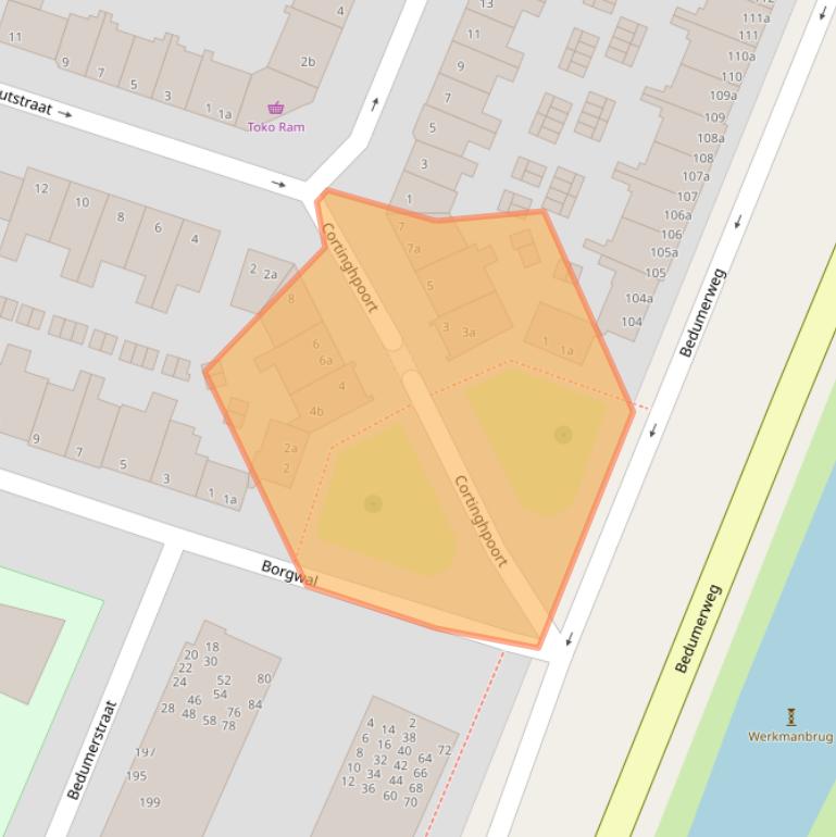 Kaart van postcodegebied 9716GX.