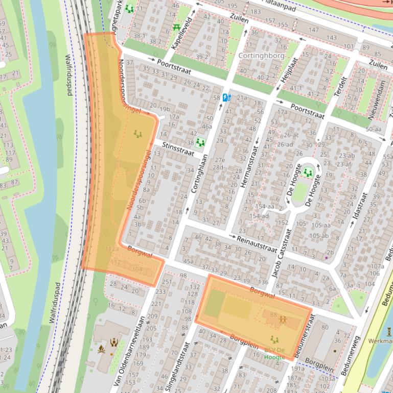 Kaart van postcodegebied 9716GZ.
