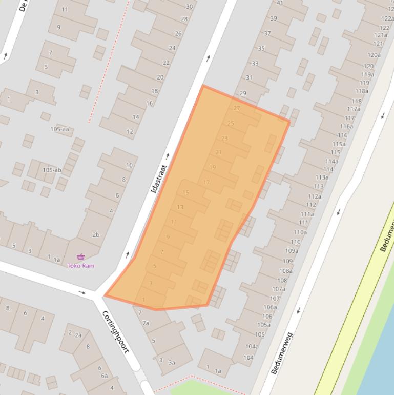 Kaart van postcodegebied 9716HA.