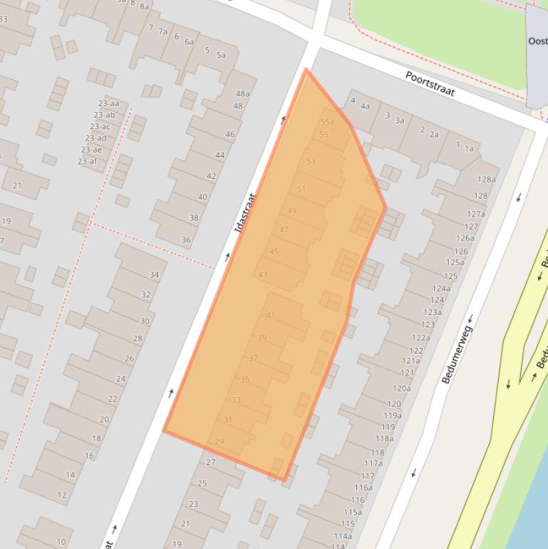 Kaart van postcodegebied 9716HB.