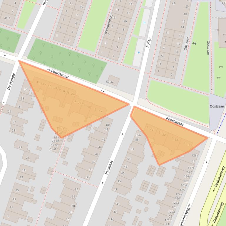 Kaart van postcodegebied 9716JG.
