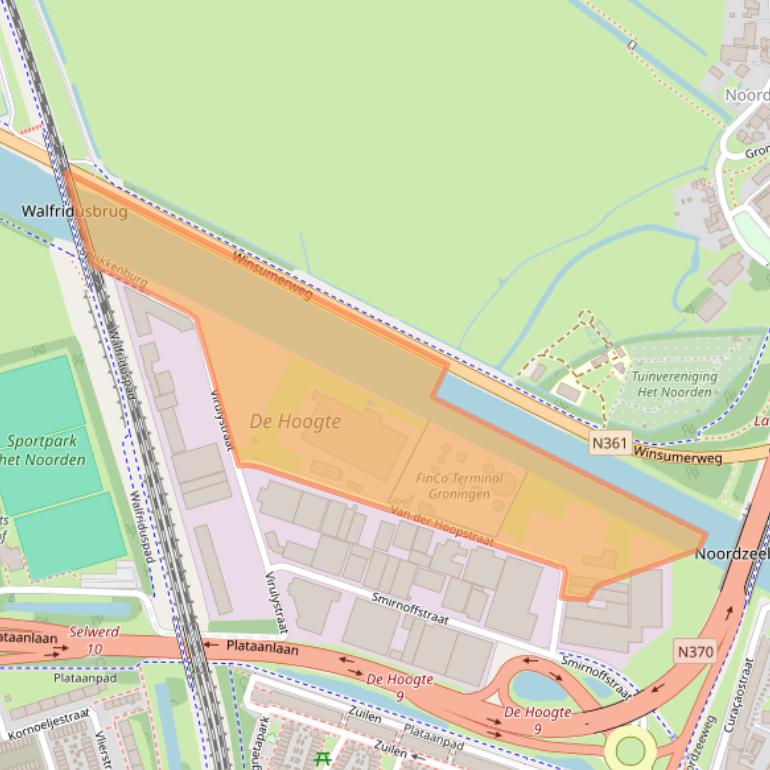 Kaart van postcodegebied 9716JL.