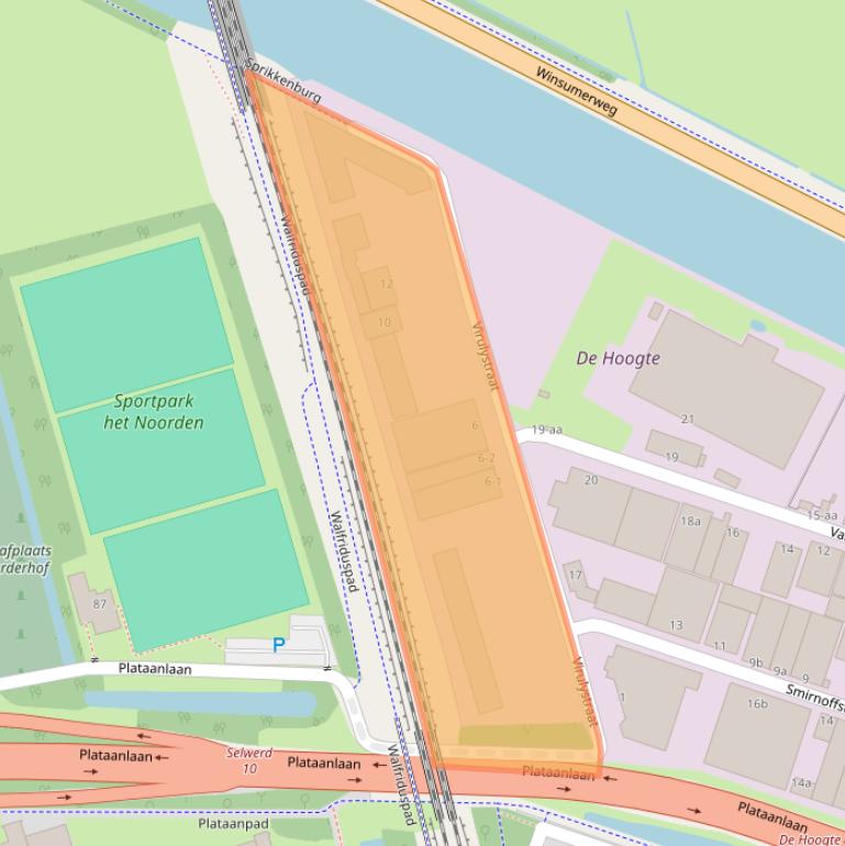 Kaart van postcodegebied 9716JV.