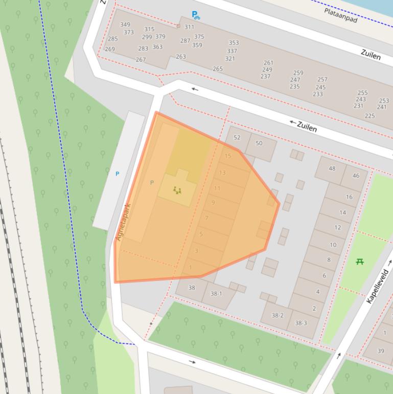 Kaart van postcodegebied 9716KA.