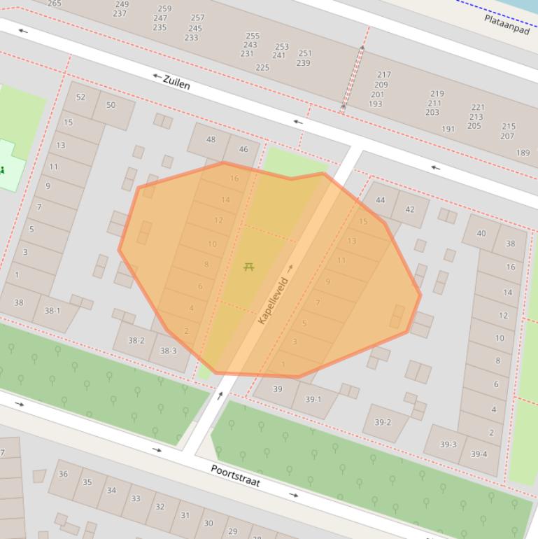 Kaart van postcodegebied 9716KB.