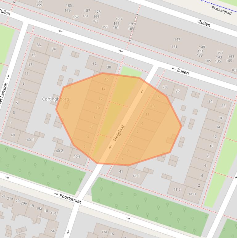 Kaart van postcodegebied 9716KD.