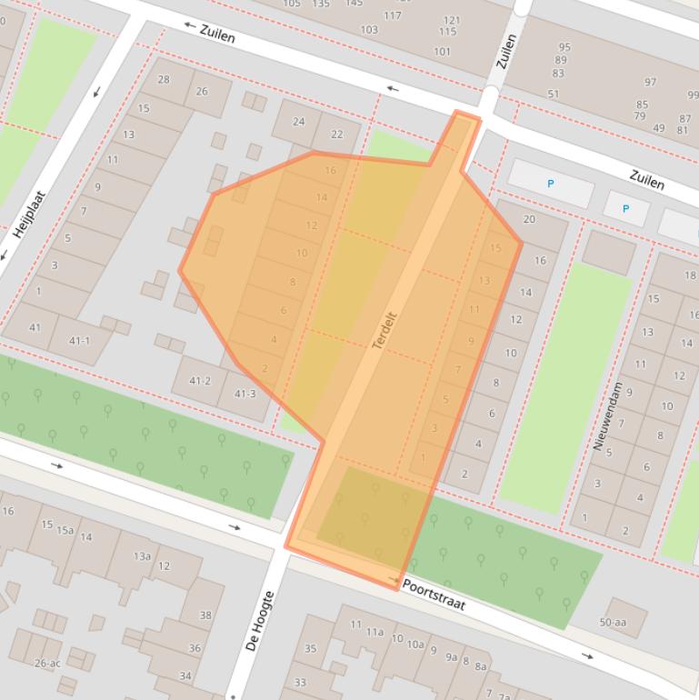 Kaart van postcodegebied 9716KE.