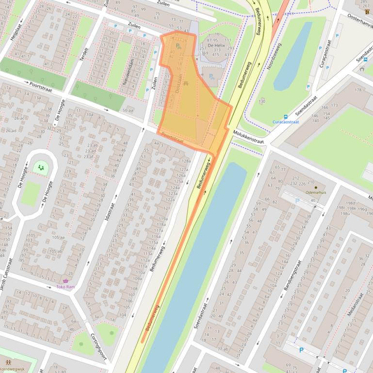 Kaart van postcodegebied 9716KR.