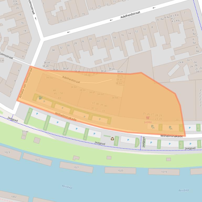 Kaart van postcodegebied 9717AB.