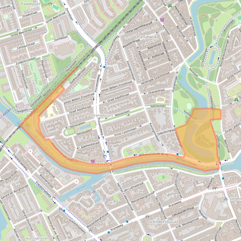 Kaart van postcodegebied 9717AC.