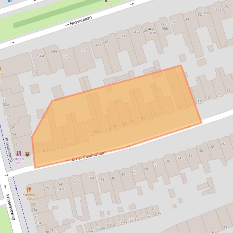 Kaart van postcodegebied 9717AV.