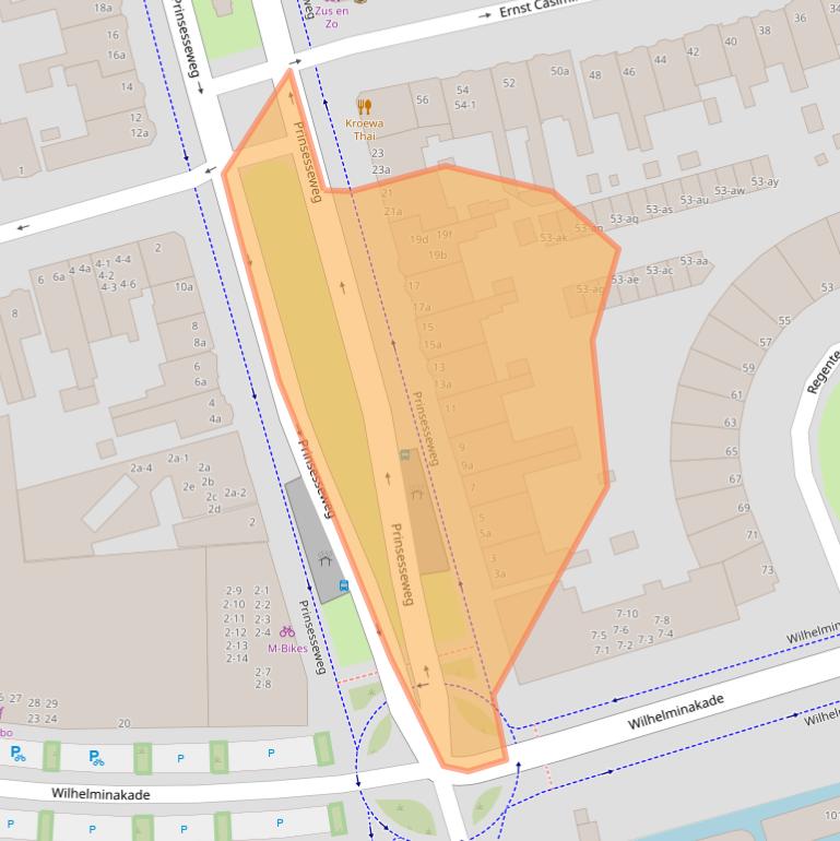 Kaart van postcodegebied 9717BA.