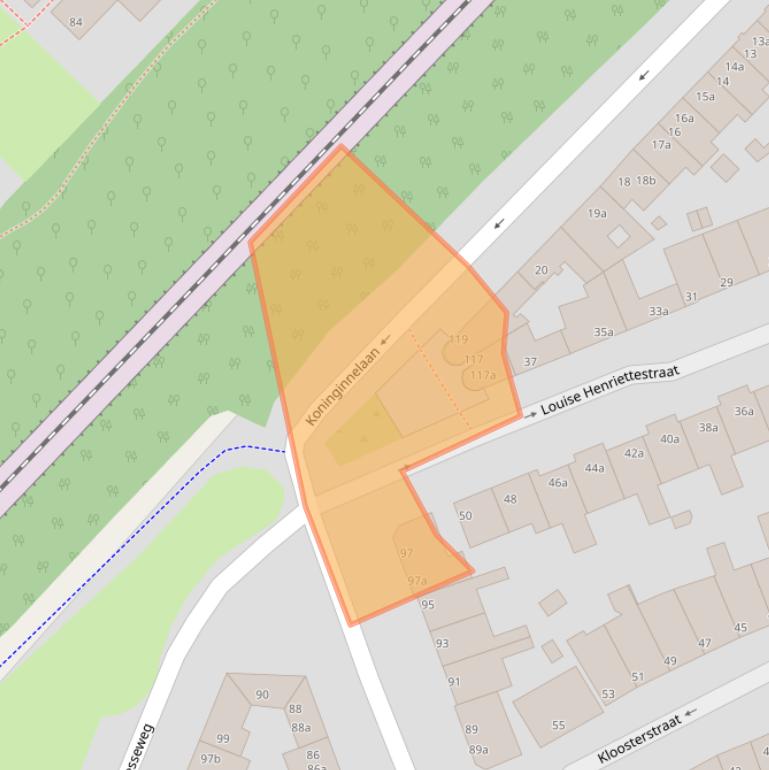 Kaart van postcodegebied 9717BS.