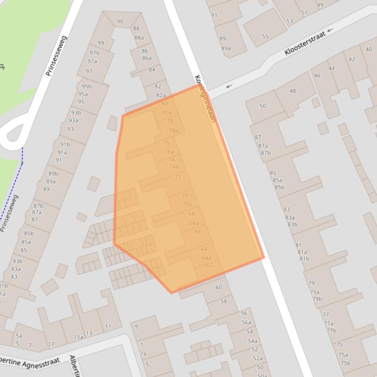 Kaart van postcodegebied 9717BX.