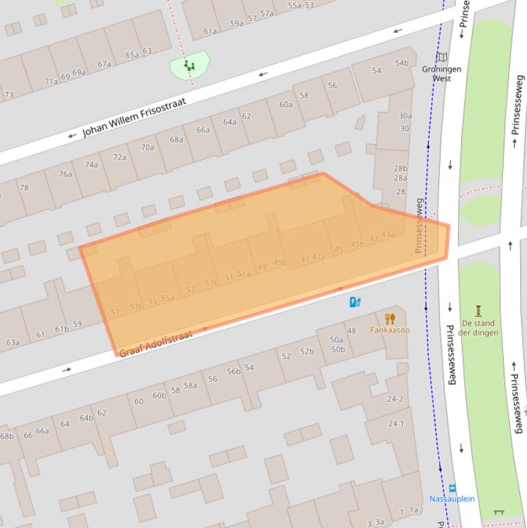 Kaart van postcodegebied 9717EC.