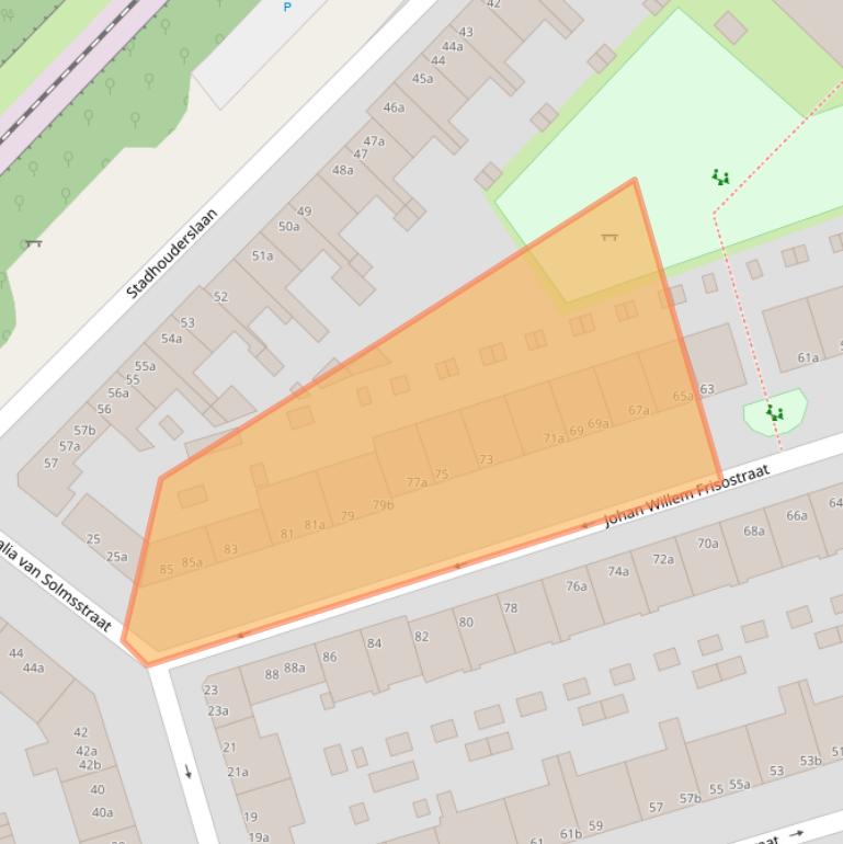 Kaart van postcodegebied 9717EN.