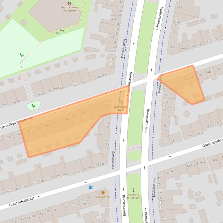 Kaart van postcodegebied 9717ER.