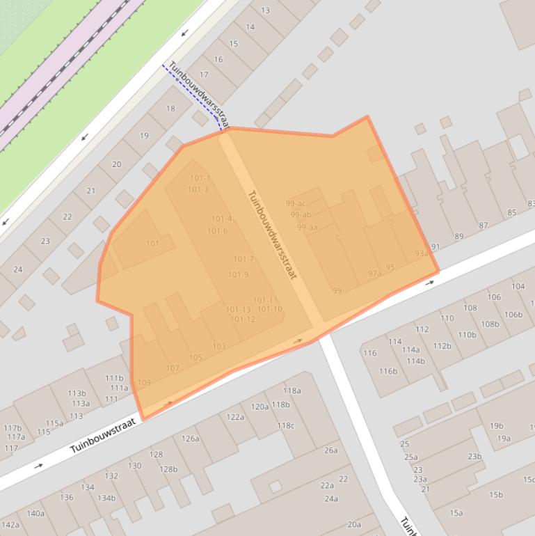 Kaart van postcodegebied 9717JE.