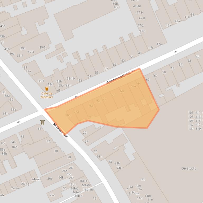 Kaart van postcodegebied 9717JL.