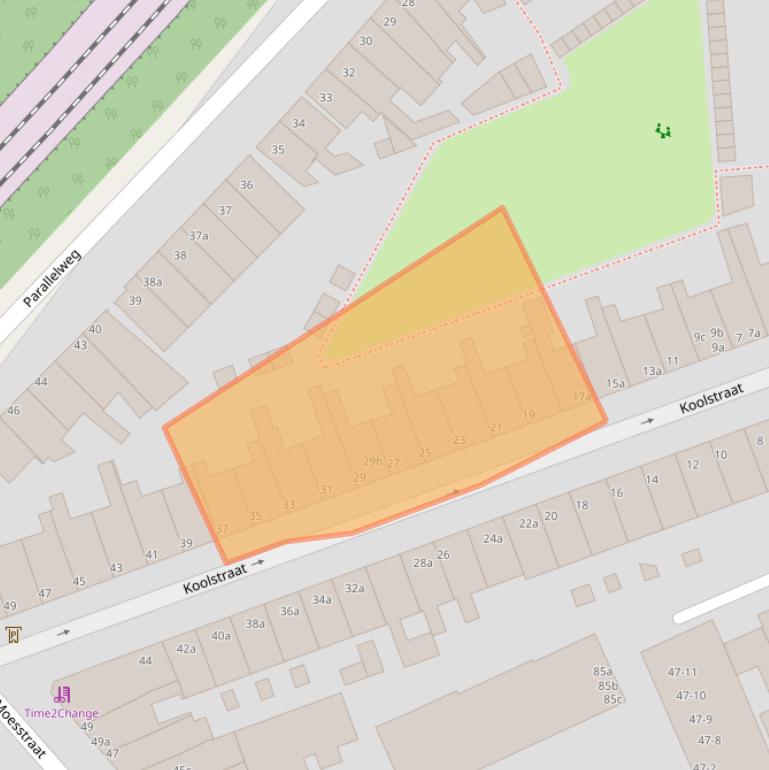 Kaart van postcodegebied 9717KB.