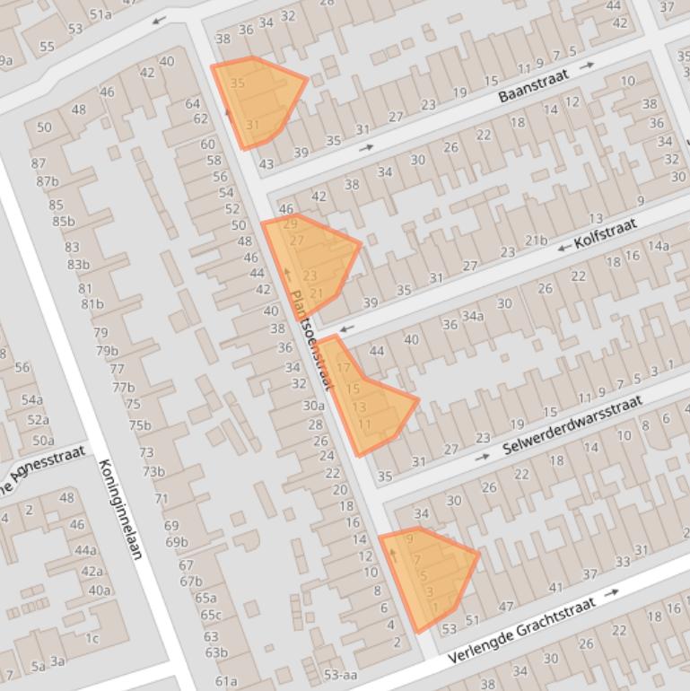 Kaart van postcodegebied 9717KT.