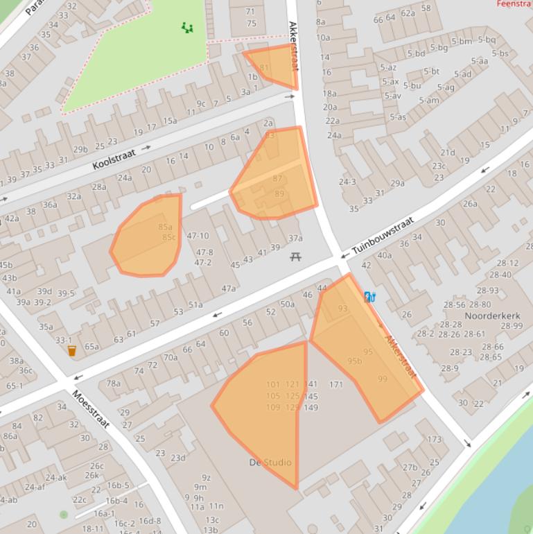 Kaart van postcodegebied 9717KZ.