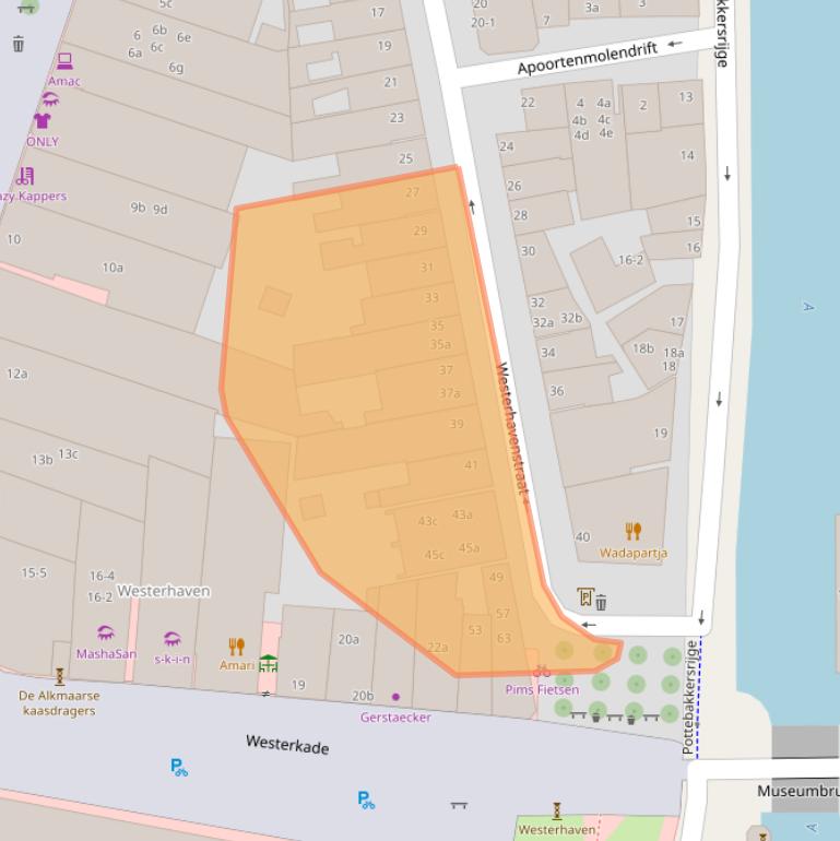 Kaart van postcodegebied 9718AK.