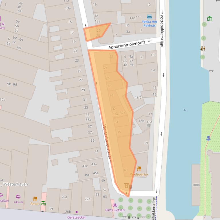 Kaart van postcodegebied 9718AM.