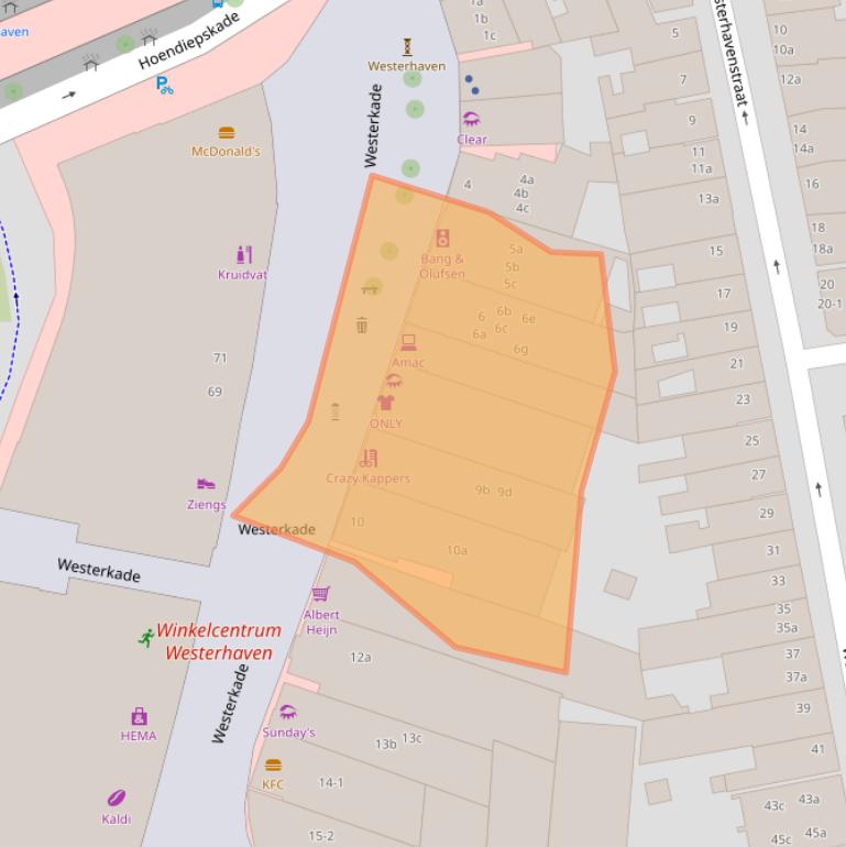 Kaart van postcodegebied 9718AP.