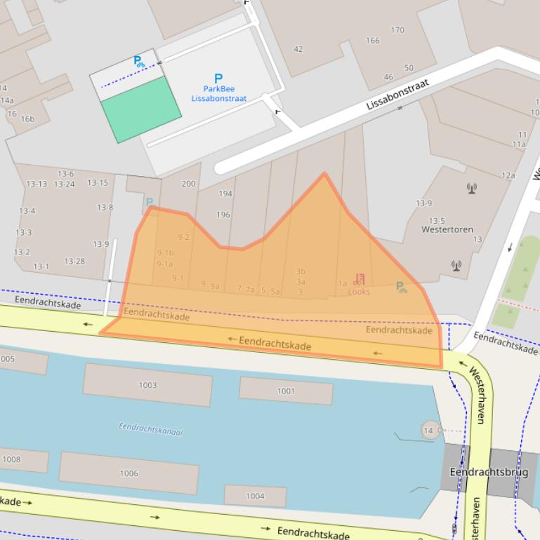 Kaart van postcodegebied 9718BA.