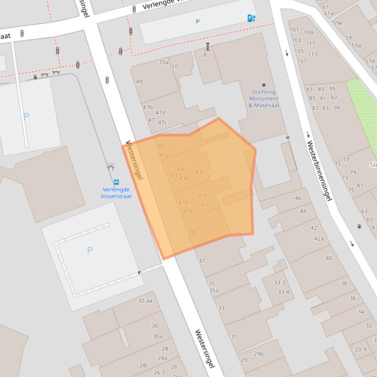 Kaart van postcodegebied 9718CD.