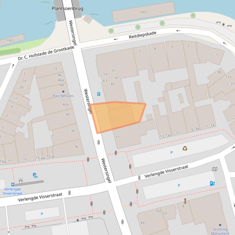 Kaart van postcodegebied 9718CH.