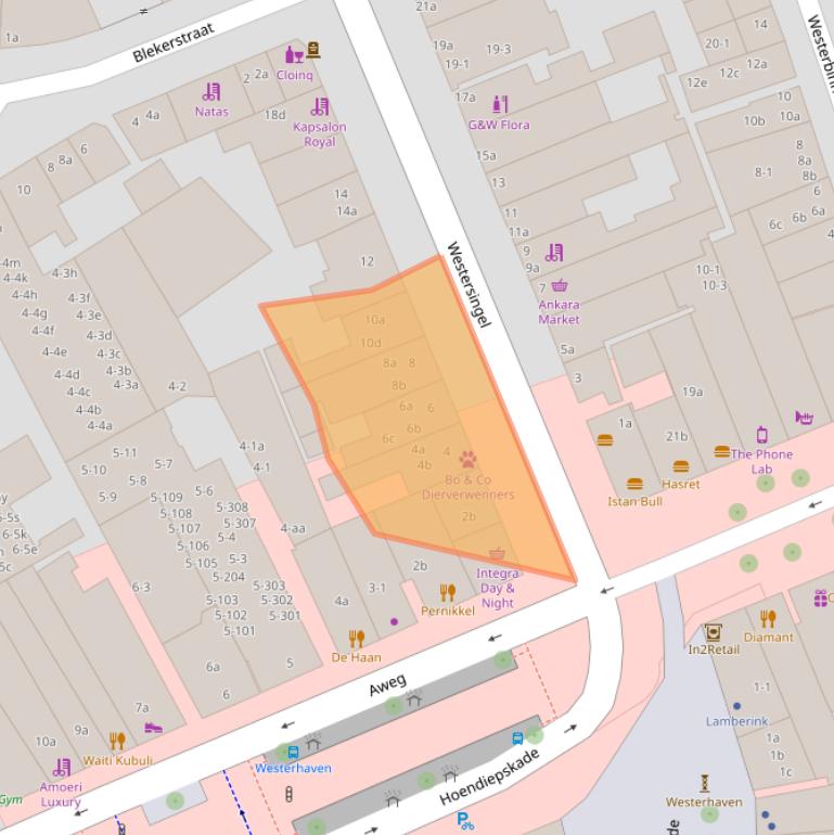 Kaart van postcodegebied 9718CK.