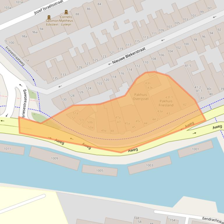 Kaart van postcodegebied 9718CX.