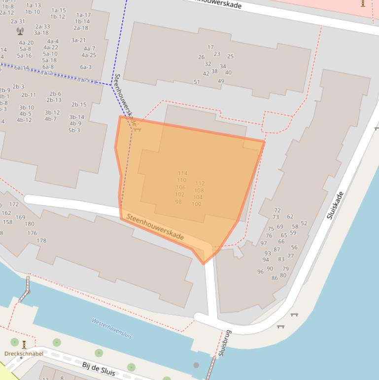 Kaart van postcodegebied 9718DJ.