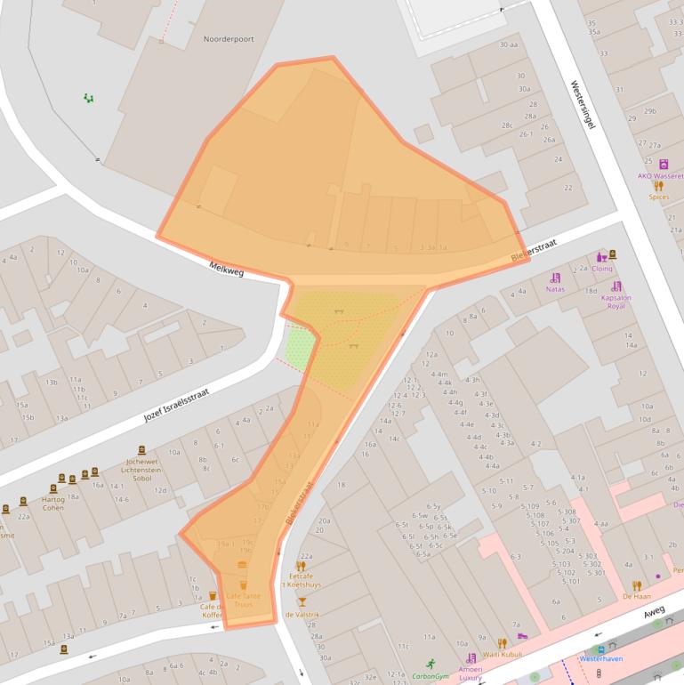 Kaart van postcodegebied 9718EA.