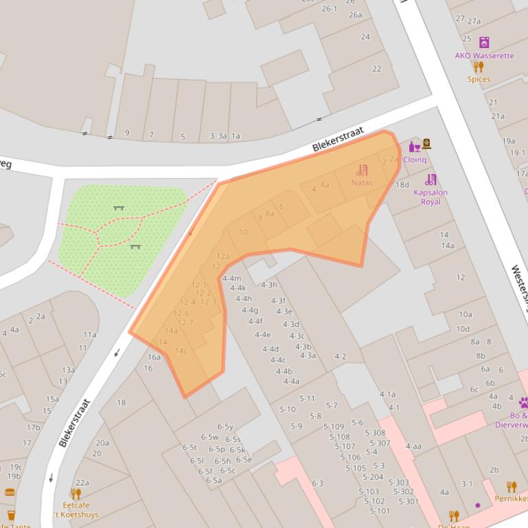 Kaart van postcodegebied 9718EB.