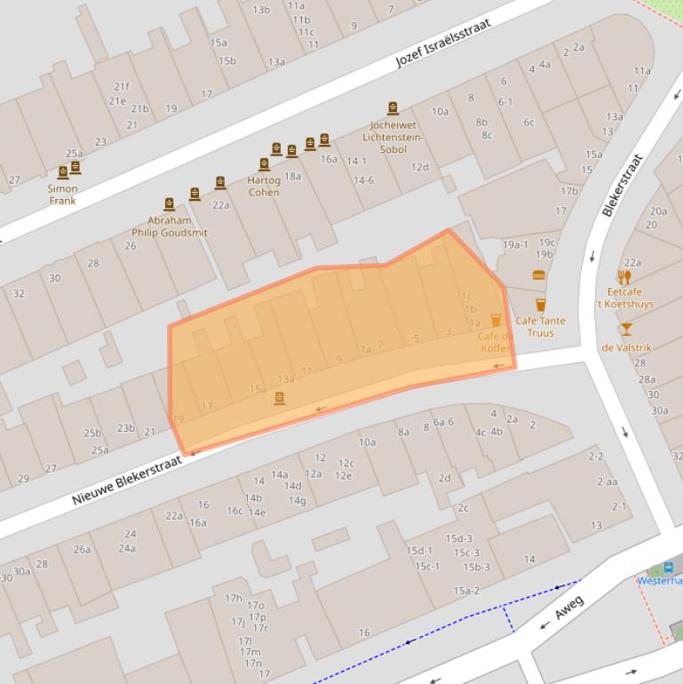 Kaart van postcodegebied 9718ED.