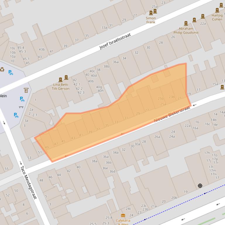 Kaart van postcodegebied 9718EE.