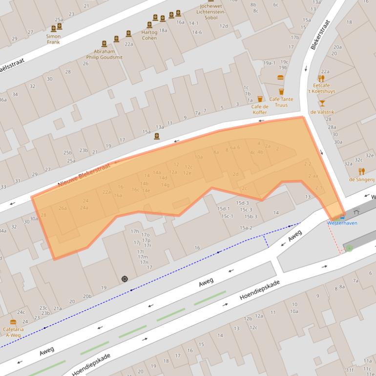Kaart van postcodegebied 9718EJ.