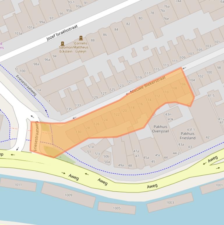 Kaart van postcodegebied 9718EM.