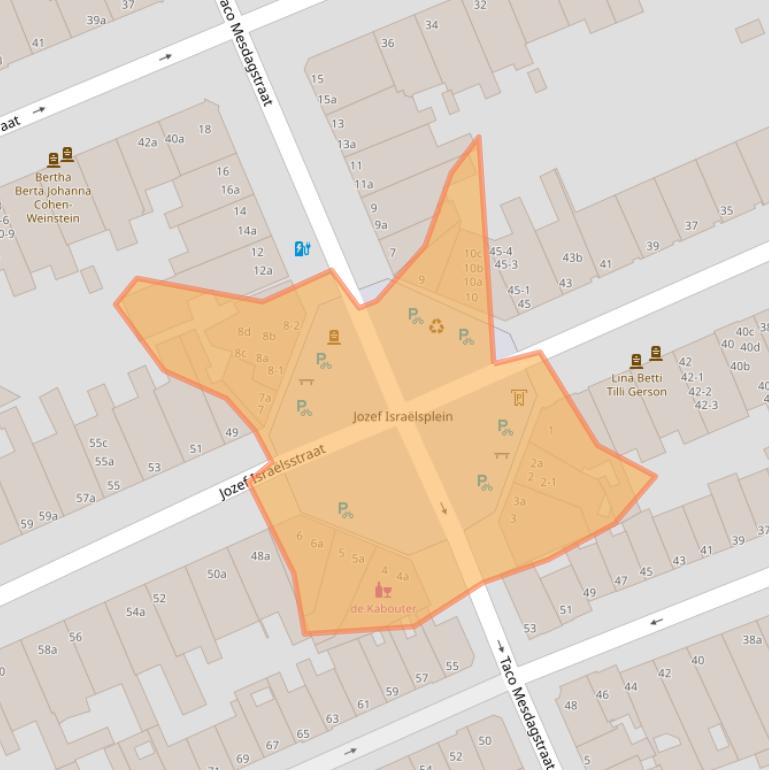 Kaart van postcodegebied 9718EN.