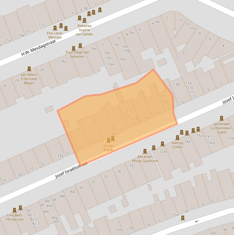 Kaart van postcodegebied 9718GB.